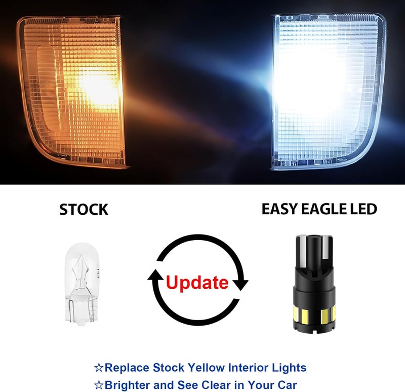 EASY EAGLE LED Interior Car Lights for Silverado/GMC-1999-2006: 12 Piece Kit White LED Light Bulbs - Super Bright 6000K + Install Tool - Image 2